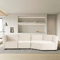 Melpomene Modular Sectional Sofa, Modern Minimalist 109" L-Shape 2 PC Free Combination Upholstered Sleeper Sofa Couch,White 15 Melpomene Modular Sectional Sofa, Modern Minimalist 109" L-Shape 2 PC Free Combination Upholstered Sleeper Sofa Couch,White -Songmics Furniture Shop 4138b6CsqL. AC