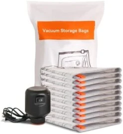 Wevac Jumbo Vacuum Storage Bag (Jumbo X 6) | Space Saver With Premium Electric Pump | Double Zip Seal | Special-Grip Clip | Ideal For Clothes, Blanket Compression And Travelling -Songmics Furniture Shop 413FTKzIwGL. AC