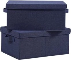 HOONEX Storage Bins With Lids For Organizing, Pack Of 2, Storage Boxes With 2 Carrying Handles And Study Heavy Cardboard, 16.5" L X 11.8" W X 7.5" H For Toy, Shoes, Books, Clothes, Nursery, Black 24 HOONEX Storage Bins With Lids For Organizing, Pack Of 2, Storage Boxes With 2 Carrying Handles And Study Heavy Cardboard, 16.5" L X 11.8" W X 7.5" H For Toy, Shoes, Books, Clothes, Nursery, Black -Songmics Furniture Shop 413H2w2w4YL. AC