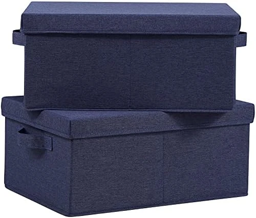 HOONEX Storage Bins With Lids For Organizing, Pack Of 2, Storage Boxes With 2 Carrying Handles And Study Heavy Cardboard, 16.5" L X 11.8" W X 7.5" H For Toy, Shoes, Books, Clothes, Nursery, Black 10 HOONEX Storage Bins With Lids For Organizing, Pack Of 2, Storage Boxes With 2 Carrying Handles And Study Heavy Cardboard, 16.5" L X 11.8" W X 7.5" H For Toy, Shoes, Books, Clothes, Nursery, Black - Image 10