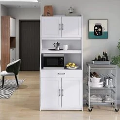 LOVMOR Kitchen Pantry Storage Cabinet, 71" One-Body Style Pantry Cabinet With Doors And Drawers, Storage Buffet With Adjustable Shelves And Drawers For Living Room, Dining Room, Antique White 15 LOVMOR Kitchen Pantry Storage Cabinet, 71" One-Body Style Pantry Cabinet With Doors And Drawers, Storage Buffet With Adjustable Shelves And Drawers For Living Room, Dining Room, Antique White -Songmics Furniture Shop 413M4EBqxL. AC