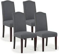 LSSPAID Dining Chairs Set Of 4, High Back Fabric Upholstered Parsons Dining Room Chairs, Nail Head Trim Dining Chair, Turquoise 19 LSSPAID Dining Chairs Set Of 4, High Back Fabric Upholstered Parsons Dining Room Chairs, Nail Head Trim Dining Chair, Turquoise -Songmics Furniture Shop 413NddD MhL. AC