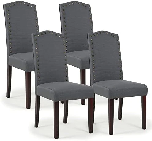 LSSPAID Dining Chairs Set Of 4, High Back Fabric Upholstered Parsons Dining Room Chairs, Nail Head Trim Dining Chair, Turquoise 10 LSSPAID Dining Chairs Set Of 4, High Back Fabric Upholstered Parsons Dining Room Chairs, Nail Head Trim Dining Chair, Turquoise - Image 10