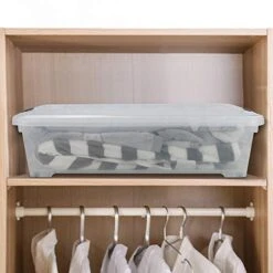 Asking 40 Quart Plastic Wheels Under Bed Storage Box, Latch Bin With Lid, Clear, 3-Pack -Songmics Furniture Shop 413OfN6kSPL