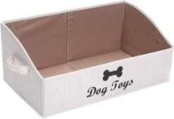 Xbopetda Dog Toy Box Dog Toy Storage Bin - Foldable Fabric Trapezoid Organizer Basket With Cotton Rope Handle, Ideal For Holding Dry Treats, Collars, Toys & Blankets (Beige) -Songmics Furniture Shop 413QHicXaSL. AC