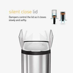 Simplehuman 10 Liter / 2.6 Gallon Butterfly Lid Bathroom Step Trash Can, White Steel -Songmics Furniture Shop 413W2vt4oLL