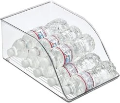 MDesign Small Plastic Water Bottle Stackable Storage Organization Bin With Open Front For Kitchen Refrigerator, Freezer, Pantry, Holds 12 Bottled Drinks/Beverages, Ligne Collection, Clear 18 MDesign Small Plastic Water Bottle Stackable Storage Organization Bin With Open Front For Kitchen Refrigerator, Freezer, Pantry, Holds 12 Bottled Drinks/Beverages, Ligne Collection, Clear -Songmics Furniture Shop 413d2oRXpL. AC