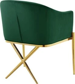 Meridian Furniture Xavier Collection Modern | Contemporary Velvet Upholstered Dining Chair With Sturdy Steel X Shaped Legs, 25.5" W X 24.5" D X 31.5" H, Green -Songmics Furniture Shop 413fkYG2FTL