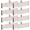 TENABORT Set Of 8 Adjustable Drawer Dividers Organizer Separators Plastic Dresser Organizer For Bedroom, Bathroom, Closet, Office Desk, Kitchen Storage