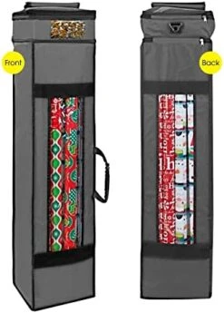 ProPik Holiday Wrapping Paper Storage Organizer Bag With Pocket And Handles Including Hanging Loop Heavy Duty Material With Clear Window 47 X 10 X 10 Inch Fits 40 Inch Long Rolls (Black, 1 Count) -Songmics Furniture Shop 413yLcnxBEL. AC