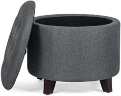 Convenience Concepts Designs4Comfort Round Ottoman, Gray Fabric -Songmics Furniture Shop 414 7d7kzVL. AC