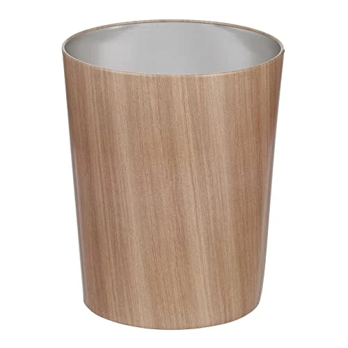 MDesign Round Metal Small 1.7 Gallon Recycle Trash Can Wastebasket, Garbage Container Bin For Bathrooms, Kitchen, Bedroom, Home Office - Durable Stainless Steel - Mirri Collection - White Marble 8 MDesign Round Metal Small 1.7 Gallon Recycle Trash Can Wastebasket, Garbage Container Bin For Bathrooms, Kitchen, Bedroom, Home Office - Durable Stainless Steel - Mirri Collection - White Marble - Image 8