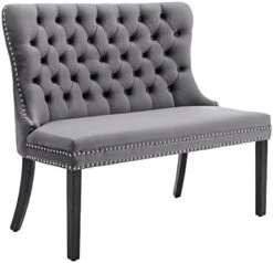Civama Velvet Loveseat Settee, Nikki Collection Modern Dining Chair, Upholstered Contemporary Banquette Bench With Back, Button Tufted Comfy Accent Sofa Couch With Solid Wood Legs, Black -Songmics Furniture Shop 41439J8kfL. AC