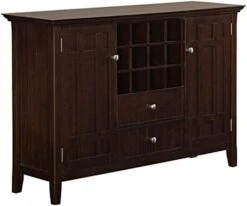 SIMPLIHOME Bedford SOLID WOOD 54 Inch Wide Rustic Sideboard Buffet And Winerack In White With Storage, 2 Drawers And 2 Shelves, For The Living Room, Rustic -Songmics Furniture Shop 4144LV5dBJL. AC