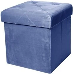 Red Co. Square Luxury Storage Ottoman With Padded Seat, Upholstered Collapsible Folding Bench & Foot Rest, Velvet Navy, 15 Inches 14 Red Co. Square Luxury Storage Ottoman With Padded Seat, Upholstered Collapsible Folding Bench & Foot Rest, Velvet Navy, 15 Inches -Songmics Furniture Shop 4147BbzwFEL. AC