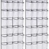 KIMBORA 2 Pack Over The Door Shoe Organizer 24 Large Mesh Pockets Hanging Shoe Holder Rack For Closet (white)