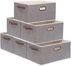Yawinhe Collapsible Storage Bins, 15.0 X 9.8 X 8.3 Inch, Cube Storage Bins, Fabric Foldable Storage Bins Organizer Containers With Dual Leather Handles For Home Closet Office (White/Grey, 2-Pack) 23 Yawinhe Collapsible Storage Bins, 15.0 X 9.8 X 8.3 Inch, Cube Storage Bins, Fabric Foldable Storage Bins Organizer Containers With Dual Leather Handles For Home Closet Office (White/Grey, 2-Pack) -Songmics Furniture Shop 414B4AynaUL. AC