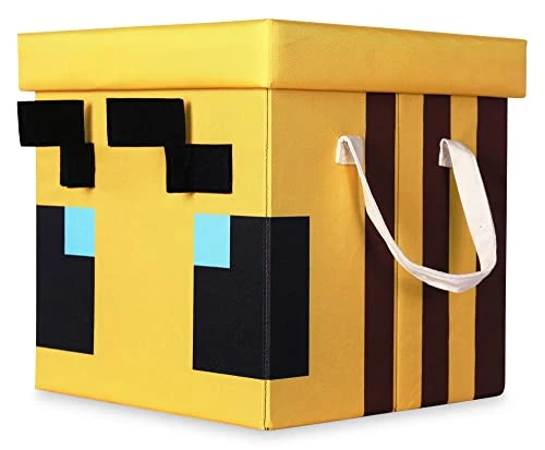 Minecraft Bee 15-Inch Storage Bin Chest With Lid | Foldable Fabric Basket Container, Cube Organizer With Handles, Cubby Closet Organizer | Video Game Gifts And Collectibles 2 Minecraft Bee 15-Inch Storage Bin Chest With Lid | Foldable Fabric Basket Container, Cube Organizer With Handles, Cubby Closet Organizer | Video Game Gifts And Collectibles - Image 2