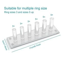 2 PCs Hand Ring Holder Jewelry Stand, Ring Storage Holder Jewelry Display Stands Crystal Clear Acrylic Finger Ring Jewelry Ring/Wedding Ring Display Support Holder Decorative For Women Girls Room, Clear 2PCs -Songmics Furniture Shop 414Fd6FCXzL