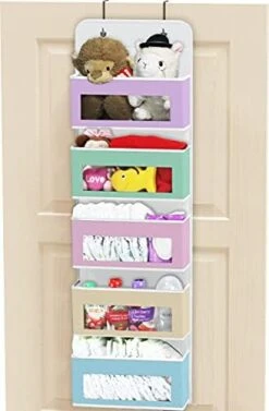 Simple Houseware Over Door/Wall Mount 6 Clear Window Pocket Organizer, Gray -Songmics Furniture Shop 414HKqPzOTS. AC