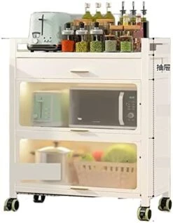 Microwave Oven Rack Kitchen Storage Cabinet, Deepened Storage Cabinet With Door, Floor To Floor, Multi-layer Storage Rack, Cabinet, Multifunctional Storage Rack Kitchen Storage Rack ( Color : Brass , 7 Microwave Oven Rack Kitchen Storage Cabinet, Deepened Storage Cabinet With Door, Floor To Floor, Multi-layer Storage Rack, Cabinet, Multifunctional Storage Rack Kitchen Storage Rack ( Color : Brass , -Songmics Furniture Shop 414OU4Io3L. AC