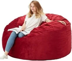 HABUTWAY Bean Bag Chair: Giant 4' Memory Foam Furniture Bean Bag Chairs For Adults With Microfiber Cover - 4Ft, Grey -Songmics Furniture Shop 414OqVR60L. AC
