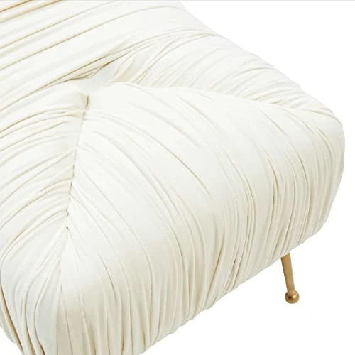 TOV Furniture TOV-IHOC68201 Jessica Velvet Bench Cream 3 TOV Furniture TOV-IHOC68201 Jessica Velvet Bench Cream - Image 3