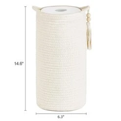 Mkono Woven Toilet Paper Holder Boho Basket For Toilet Paper Storage, Bathroom Decor Toilet Roll Holder Stand With Wooden Beads For 3 Spare Rolls, Cotton Rope Toilet Paper Organizer Basket With Handle 5 Mkono Woven Toilet Paper Holder Boho Basket For Toilet Paper Storage, Bathroom Decor Toilet Roll Holder Stand With Wooden Beads For 3 Spare Rolls, Cotton Rope Toilet Paper Organizer Basket With Handle -Songmics Furniture Shop 414XNgi6SnL