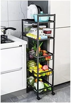 Free Standing Kitchen Storage Shelf Rack Kitchen Crevice Storage Rack Multi-layer Trolley Fruit And Vegetable Rack Narrow Refrigerator Gap Storage Rack Shelf Kitchen Bakers Rack Microwave Oven Stand ( -Songmics Furniture Shop 414YhrjqYPL. AC
