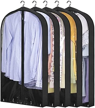 KIMBORA 40" Garment Bags For Hanging Clothes Storage With 4" Gussetes Clear Suit Bags For Closet Storage Coat Cover For Sweaters Shirts, Jackets, (5 Packs,White) 4 KIMBORA 40" Garment Bags For Hanging Clothes Storage With 4" Gussetes Clear Suit Bags For Closet Storage Coat Cover For Sweaters Shirts, Jackets, (5 Packs,White) - Image 4