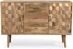Great Deal Furniture Zona Mid-Century Modern Mango Wood 3 Drawer Sideboard With 2 Doors, Natural & Poppy Mid-Century Modern Mango Wood 3 Drawer Chest, Natural -Songmics Furniture Shop 414lF5GjNjL. AC