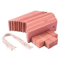 Brite Lightingtech Cedar Blocks For Clothes Storage, Red Cedar Planks And Cedar Cubes For Closets And Drawers Total 26PC