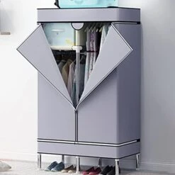 AKDXM Non-Woven Clothing Storage Cabinet Portable Independent Clothing Storage Bag With Hanging Rods Storage Strong Fabric Cover Standing Closet Storage Bag Easy Assemble,Green,85x45x166cm -Songmics Furniture Shop 414nGWkhEvS. AC