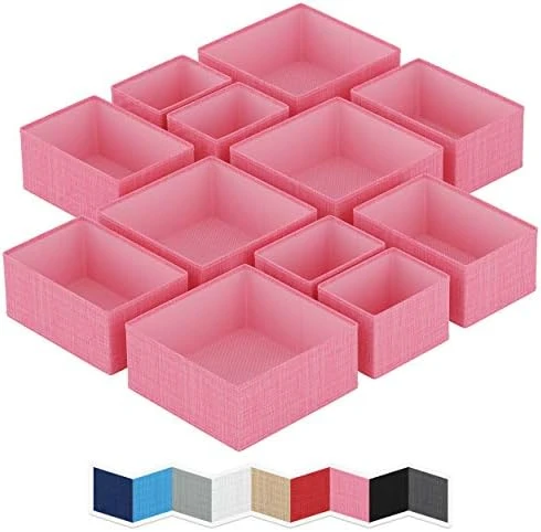 NEATERIZE Drawer Organizer For Clothing (Set Of 12) - Closet Organizer And Storage Divider Baskets For Clothes Dresser, Makeup, Bathroom | Organize Underwear, Socks, Bra, & Tie’s (Grey) 8 NEATERIZE Drawer Organizer For Clothing (Set Of 12) - Closet Organizer And Storage Divider Baskets For Clothes Dresser, Makeup, Bathroom | Organize Underwear, Socks, Bra, & Tie’s (Grey) - Image 8