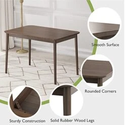 Giantex 43 Inch Rectangular Dining Table, Mid Century Modern Kitchen Table, Vintage Coffee Table W/Tabletop & Solid Wood Legs, Wood Farmhouse Table, Walnut -Songmics Furniture Shop 414zgXpMTcL