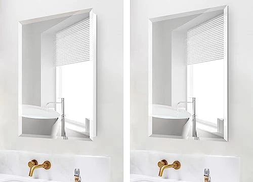 HESONTH FOMAYKO Bathroom Medicine Cabinet, Rectangular Beveled Frameless Mirror Cabinet,16×26 Inch Wall Mounted Cabinet For Bathroom Toilet Kitchen,Recess Or Surface Mount Installation 4 HESONTH FOMAYKO Bathroom Medicine Cabinet, Rectangular Beveled Frameless Mirror Cabinet,16×26 Inch Wall Mounted Cabinet For Bathroom Toilet Kitchen,Recess Or Surface Mount Installation - Image 4