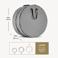 Double Premium Christmas Wreath Storage Bag 36”, With Compartment Organizers For Christmas Garlands & Durable Handles, Protect Artificial Wreaths - Holiday Xmas Bag Made Of Tear-Proof 600D Oxford -Songmics Furniture Shop 4156bZAFHWL