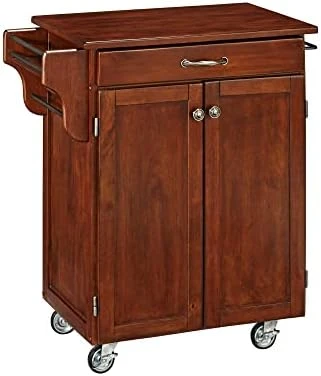 Homestyles Cuisine Kitchen Cart, Off White, Oak Top 6 Homestyles Cuisine Kitchen Cart, Off White, Oak Top - Image 6