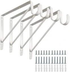 Kunzye 4 Pack Of Closet Rod Brackets,Heavy Duty Black Closet Shelf & Rod Brackets,Closet Shelves Bracket With Rod Shelving Support, With Screws -Songmics Furniture Shop 415KQUOiVeL. AC