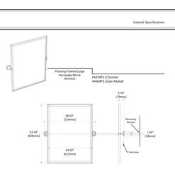 Gatco 4359FS Charlotte Framed Large Rectangle Mirror, Chrome 7 Gatco 4359FS Charlotte Framed Large Rectangle Mirror, Chrome -Songmics Furniture Shop 415XKlHm7pL
