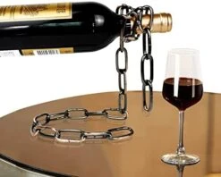 Tabletop Single Wine Bottle Holder - Creative Suspending Chain Rack For Wine Lovers. Display And Enjoy Your Wines In Novelty Gift For Kitchen/Home Table Decor, Perfect Wine Accessory -Songmics Furniture Shop 415adeSCQqL. AC