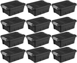 Sterilite 7.5 Gallon Stackable Rugged Industrial Storage Tote Containers With Gray Latching Clip Lids For Garage, Attic, Or Worksite, Black (6 Pack) 26 Sterilite 7.5 Gallon Stackable Rugged Industrial Storage Tote Containers With Gray Latching Clip Lids For Garage, Attic, Or Worksite, Black (6 Pack) -Songmics Furniture Shop 415g4kVdSL. AC