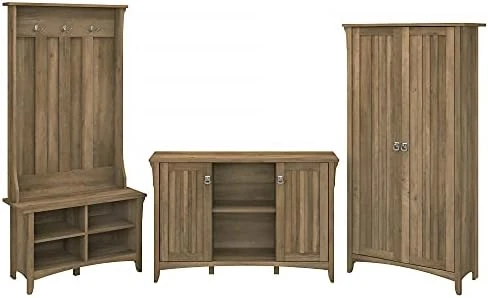 Bush Furniture Salinas Entryway Storage Set With Hall Tree, Shoe Bench And Accent Cabinets In Cape Cod Gray 10 Bush Furniture Salinas Entryway Storage Set With Hall Tree, Shoe Bench And Accent Cabinets In Cape Cod Gray - Image 10