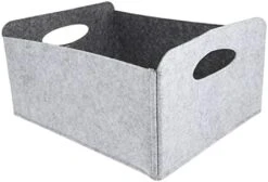 Magazine Basket Felt Storage Basket Box Foldable Organizer Basket Open Storage Bins Boxes With Handle For Magazine Books Newspaper Sundries Yellow Clothes Storage Organizer -Songmics Furniture Shop 415r1Hs98L. AC