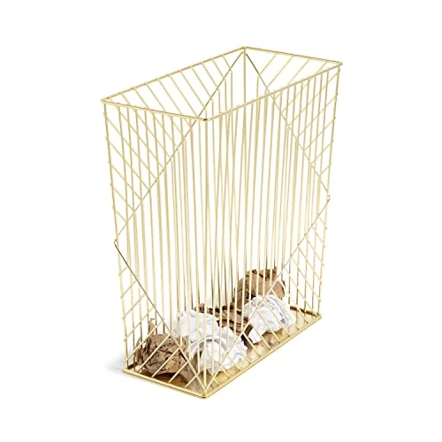 U Brands Metal Trash Can, Vena Collection, 6 Gallon Capacity, Gold (3232U02-06) 3 U Brands Metal Trash Can, Vena Collection, 6 Gallon Capacity, Gold (3232U02-06) - Image 3