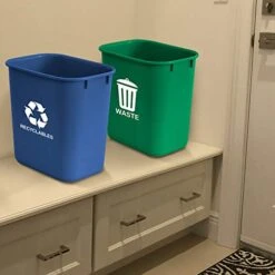 Acrimet Wastebasket Bin For Recycling And Waste 27QT (Plastic) (Green And Blue) (Set Of 2) -Songmics Furniture Shop 415ux75HEiL