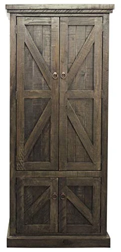 American Heartland MFG. Rustic Double Door Pantry, Rustic Driftwood