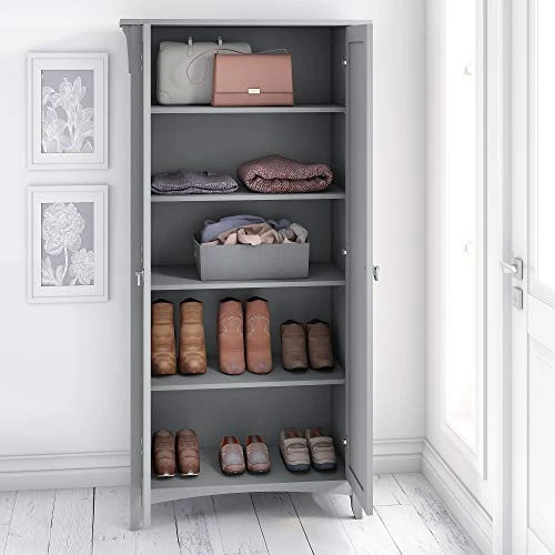 Bush Furniture Salinas Entryway Storage Set With Hall Tree, Shoe Bench And Accent Cabinets In Cape Cod Gray 2 Bush Furniture Salinas Entryway Storage Set With Hall Tree, Shoe Bench And Accent Cabinets In Cape Cod Gray - Image 2