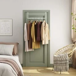 Tajsoon Over The Door Closet Valet, Expandable & Adjustable Over The Door Clothes Organizer Rack And Door Hanger For Clothing Or Towel, Drying Clothes, Bathrooms, Fits Doors Up To 1¾”, Metal, White 12 Tajsoon Over The Door Closet Valet, Expandable & Adjustable Over The Door Clothes Organizer Rack And Door Hanger For Clothing Or Towel, Drying Clothes, Bathrooms, Fits Doors Up To 1¾”, Metal, White -Songmics Furniture Shop 4164ndngPkL