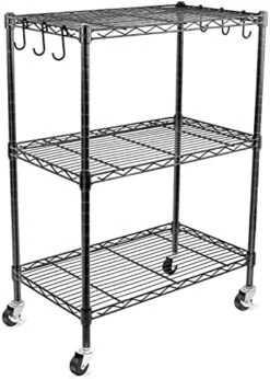 WDT 5-Shelf Shelving Units On Wheels Casters, Adjustable Heavy Duty Metal Shelf Wire Storage Rack For Home Office Garage Kitchen Bathroom Organization(16”Wx36”Dx75”H), Black -Songmics Furniture Shop 4166pT8EHeL. AC